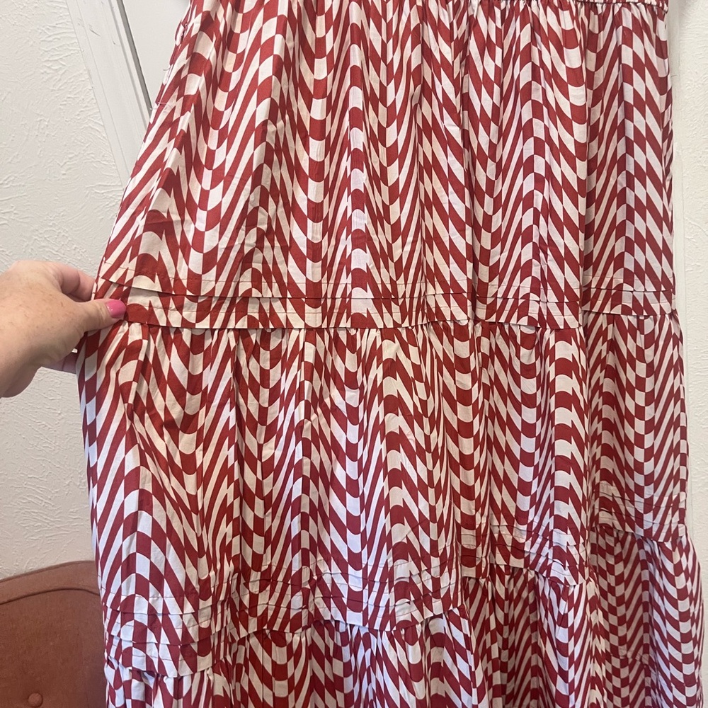 Anthropologie Red and White Printed Maxi Dress - Picture 4 of 5